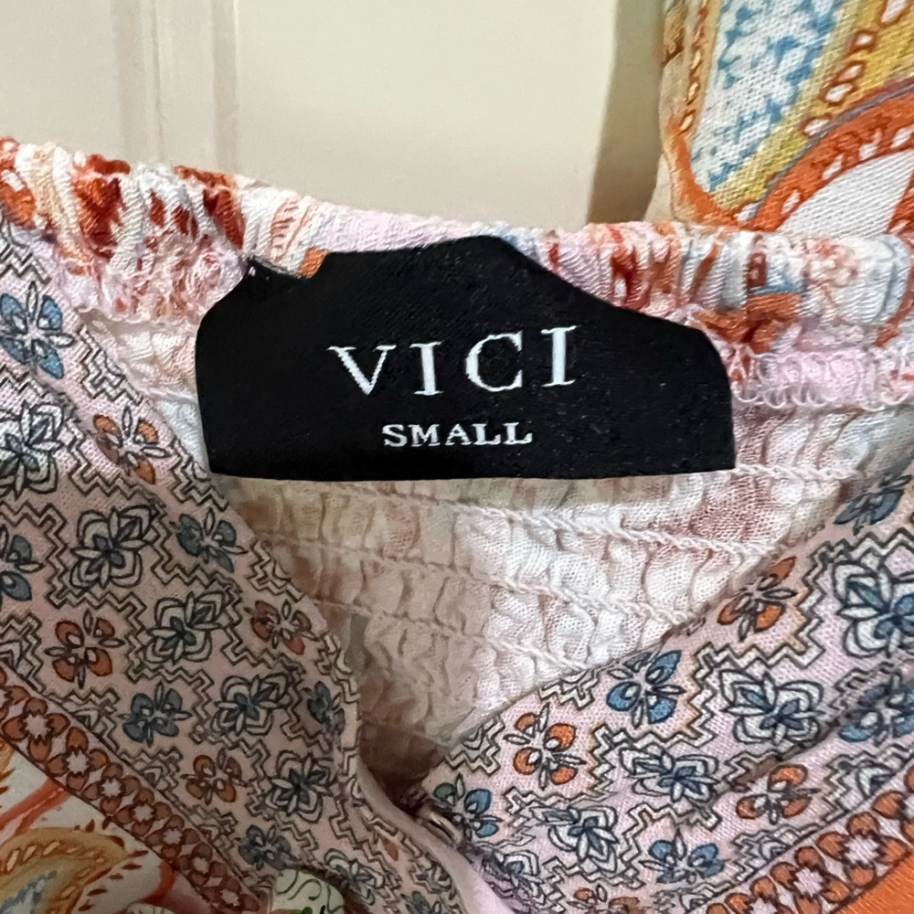 Vici Cancun Printed Bra Top & Belted Wide Leg Pant Set - Picture 7 of 8